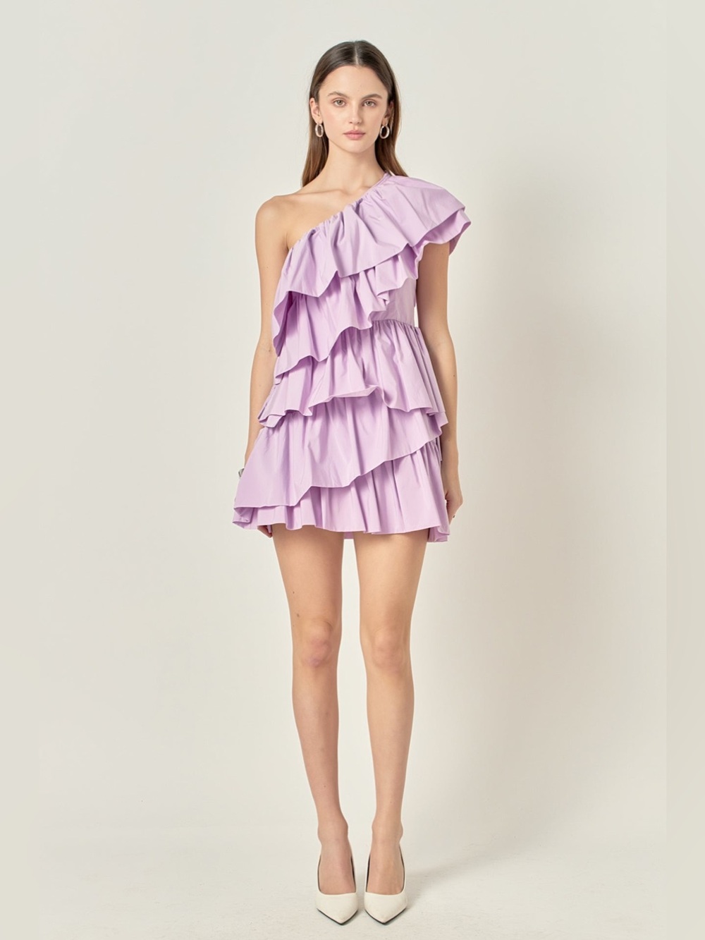 NWT ENDLESS ROSE one shoulder ruffled mini dress✨